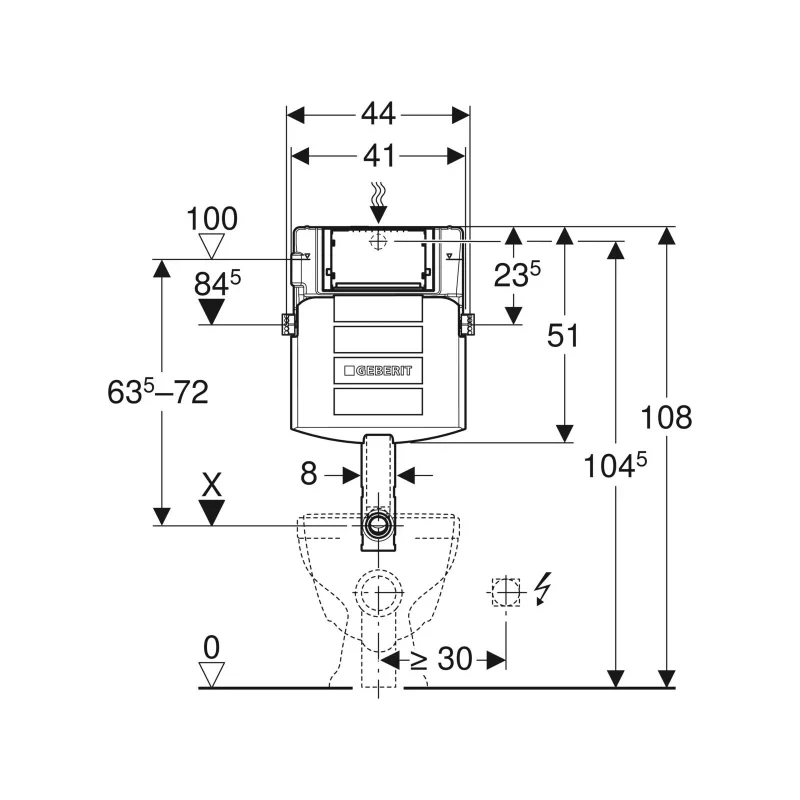Geberit Sigma 12 cm-es falsík alattiWC tartály, 6/3 liter