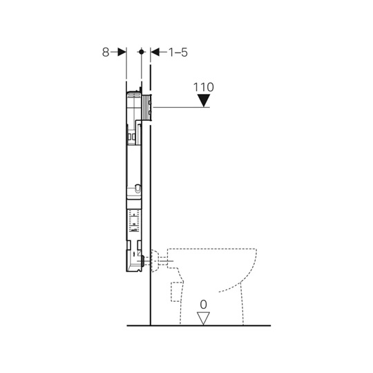 Geberit Sigma 8 cm-es falsík alatti WC tartály, 6/3 liter