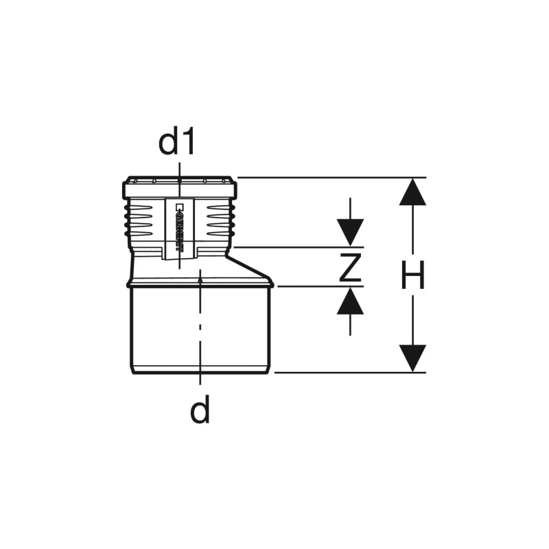 Geberit Silent-PP excentrikus szűkítő: d=110mm, d1=50mm