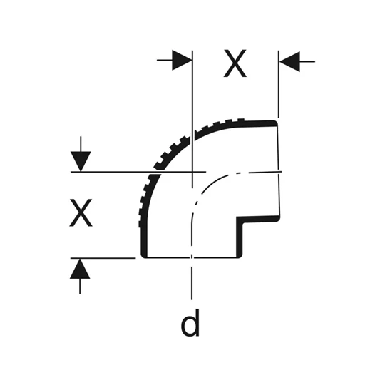 Geberit Silent-db20 88,5°-os ívidom: d=75mm