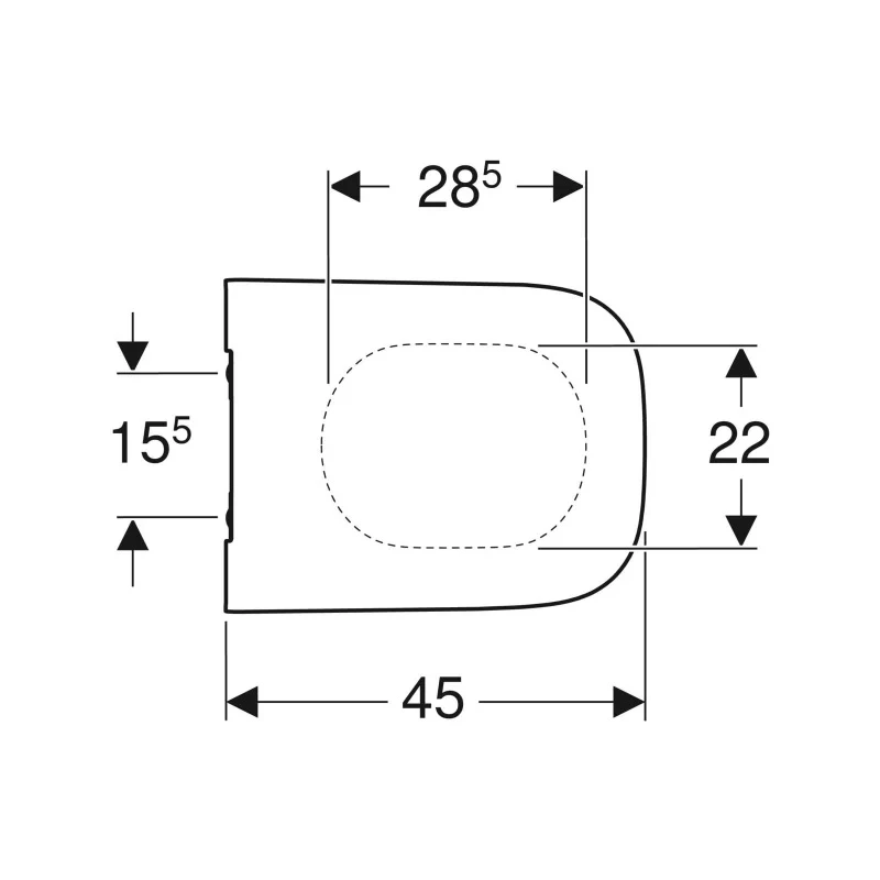 Geberit Smyle Square WC-ülőke, keskeny dizájn