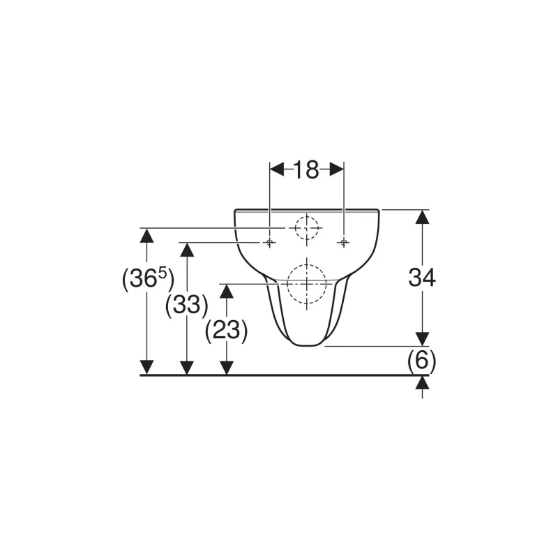 Geberit Smyle Square fali WC mélyöblítésű, Rimfree, 35x34x54cm