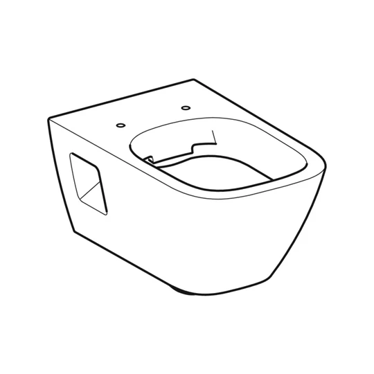 Geberit Smyle Square fali WC csésze mélyöblítésű, részben zárt formájú, Rimfree perem nélküli