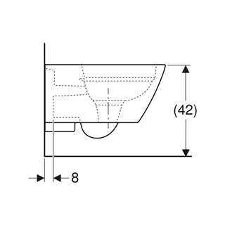 Geberit Smyle Square fali WC csésze mélyöblítésű, zárt formájú, Rimfree, 35 cm x 33 cm x 54 cm