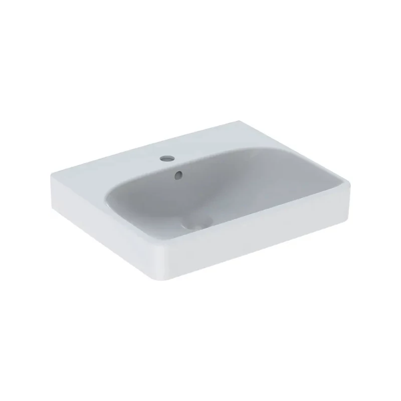 Geberit Smyle Square kézmosó, 50 x 16 x 41 cm, csaplyuk középen, túlfolyó