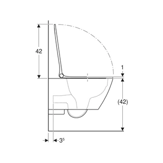 Geberit Smyle Square mélyöblítésű fali WC készlet 54 cm, Rimfree, szögletes, lecsapódásgátlós, gyorskioldós WC-ülőkével