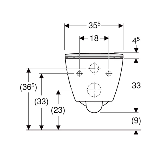 Geberit Smyle Square mélyöblítésű fali WC készlet 54 cm, Rimfree, szögletes, lecsapódásgátlós, gyorskioldós WC-ülőkével