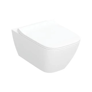 Geberit Smyle Square mélyöblítésű fali WC készlet 54 cm, Rimfree, szögletes, lecsapódásgátlós, gyorskioldós WC-ülőkével