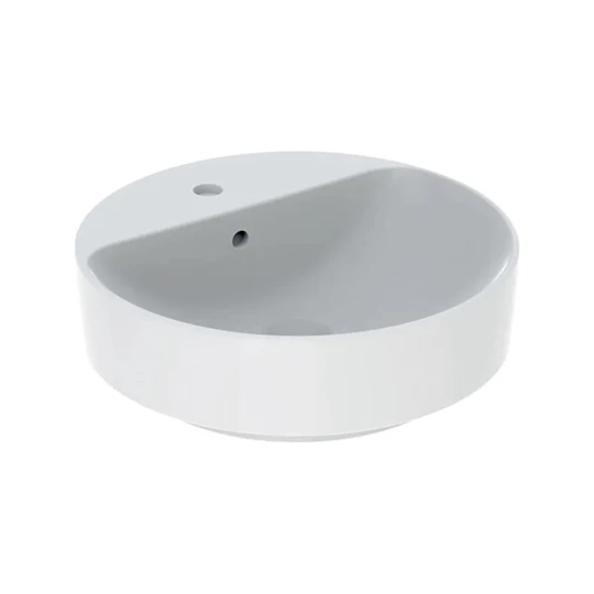 Geberit VariForm pultra ültethető mosdó 45 x 15,8 cm, kerek, csaplyuk-peremmel, túlfolyó látható