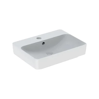 Geberit VariForm pultra ültethető mosdó, szögletes, csaplyuk-peremmel, 60 cm x 15.8 cm x 45 cm, túlfolyó látható