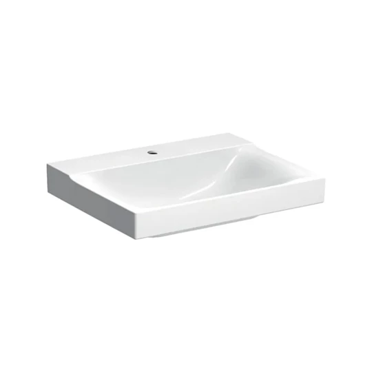 Geberit Xeno2 mosdó, 60 cm x 14 cm x 48 cm, csaplyuk középen, túlfolyó nélkül, KeraTect