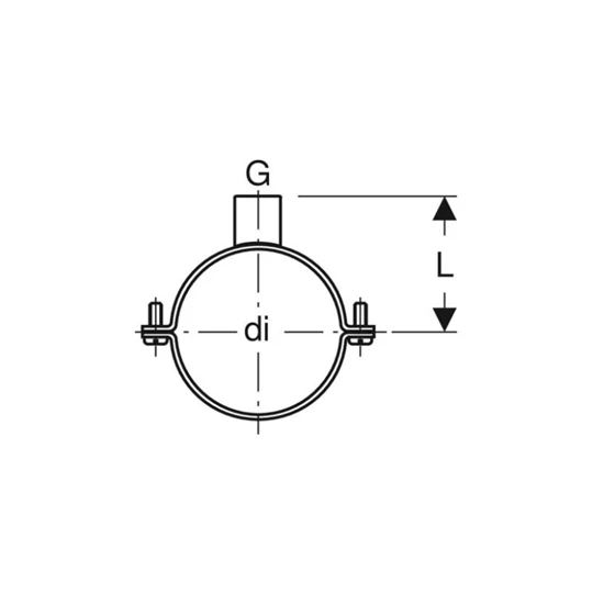 Geberit csőbilincs G 1" belső menetettel: d=200mm, G=1"
