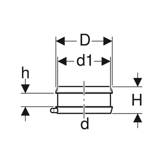 Geberit elektromandzsetta fixpont bilincshez: d=250mm, d1=258mm