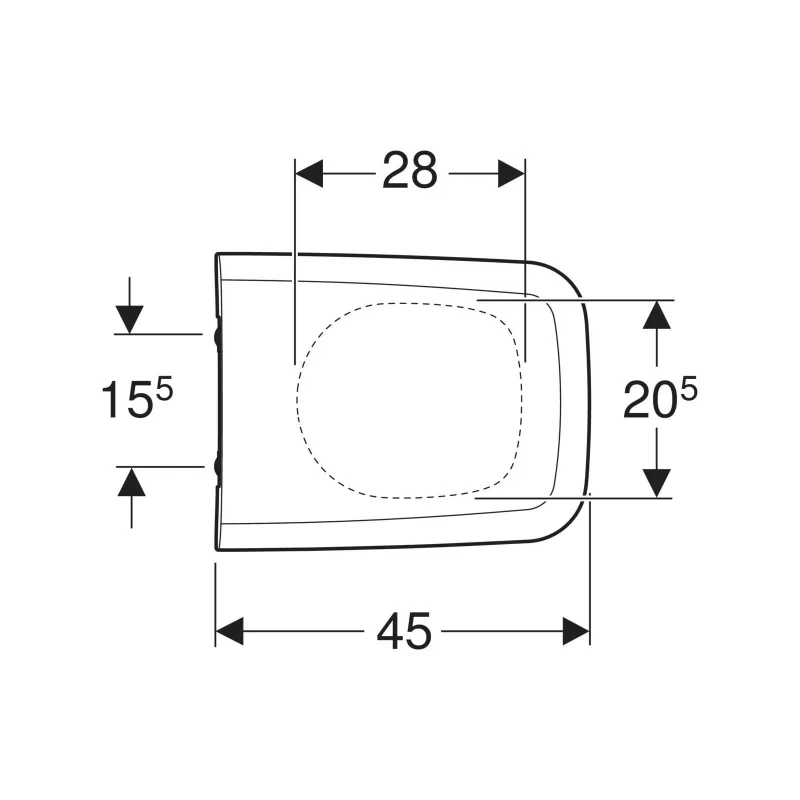 Geberit iCon Square WC-ülőke, lecsapódásgátlós, gyorskioldós, Wrap over