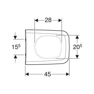 Geberit iCon Square WC-ülőke, lecsapódásgátlós, gyorskioldós, Wrap over