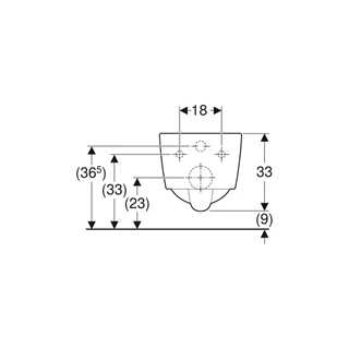 Geberit iCon Square fali WC mélyöblítésű, zárt forma, Rimfree, 35 cm x 33 cm x 54 cm