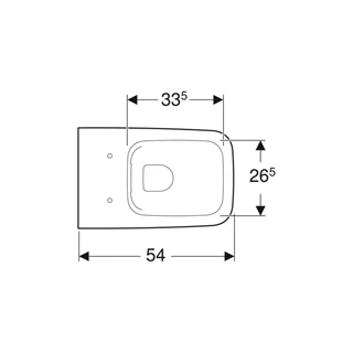 Geberit iCon Square fali WC mélyöblítésű, zárt forma, Rimfree, 35 cm x 33 cm x 54 cm