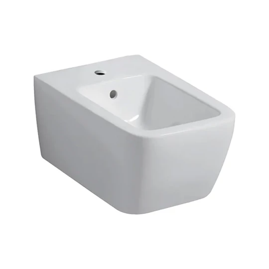 Geberit iCon Square fali bidé, zárt forma, 35 cm x 26 cm x 54 cm, túlfolyó látható