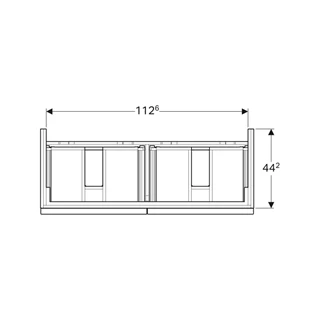 Geberit iCon alsó szekrény mosdóhoz 120 cm, négy fiókkal, 119x62x47,7 cm, magasfényű fehér