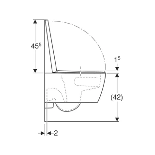 Geberit iCon fali WC mélyöblítésű készlet, zárt forma, TurboFlush, WC-ülőkével, 53cm, lecsapódásgátlós