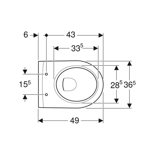 Geberit iCon fali WC csésze mélyöblítésű, rövidített kivitel, zárt forma, Rimfree, 35 cm x 33 cm x 49 cm