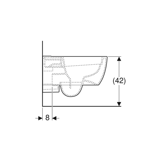 Geberit iCon fali WC csésze mélyöblítésű, zárt formájú, Rimfree, 35.5 cm x 33 cm x 53 cm
