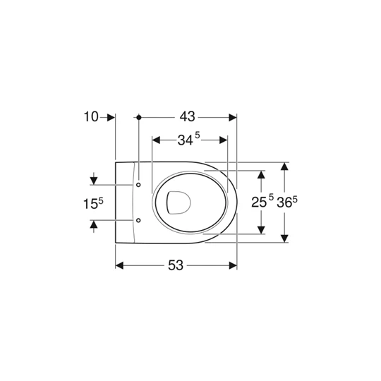 Geberit iCon fali WC csésze mélyöblítésű, zárt formájú, Rimfree, 35.5 cm x 33 cm x 53 cm