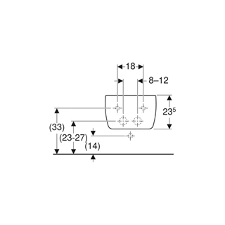 Geberit iCon fali bidé, zárt forma, 35.5 cm x 23.5 cm x 54 cm, túlfolyó látható