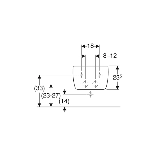 Geberit iCon fali bidé, zárt forma, 35.5 cm x 23.5 cm x 54 cm, túlfolyó látható
