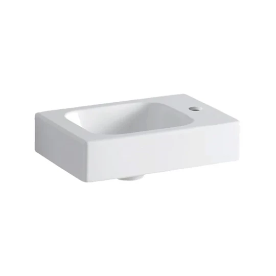 Geberit iCon kézmosó, 38 cm x 13.5 cm x 28 cm, jobb csaplyuk, nélkül túlfolyó