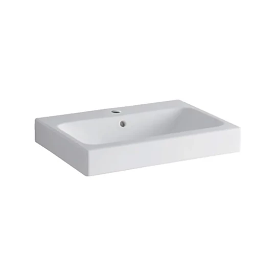Geberit iCon mosdó, 60 cm x 15.5 cm x 48.5 cm, csaplyuk középen, túlfolyó látható