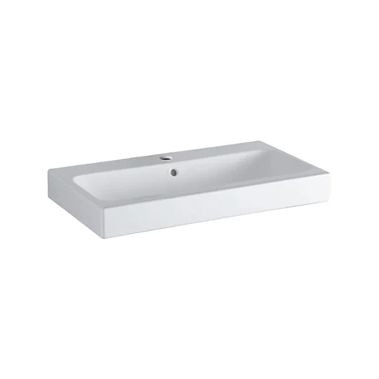 Geberit iCon mosdó, 75 x 15,5 x 48,5 cm, csaplyuk középen, túlfolyó látható