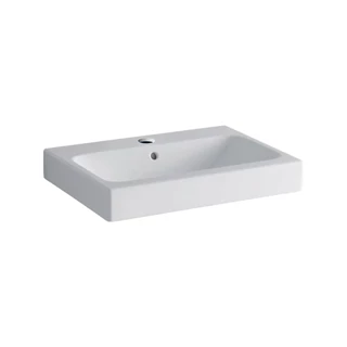 Geberit iCon pultra ültethető mosdó, 60 x 15,5 x 48,5 cm, csaplyuk középen, túlfolyó látható