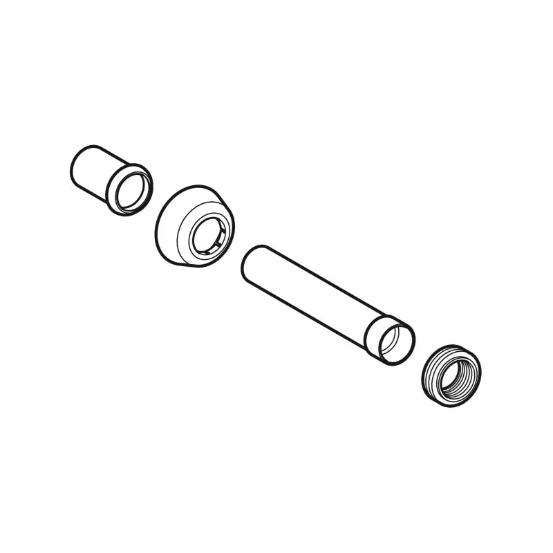 Geberit öblítőcső toldó készlet gallérral: d=44mm, Alpin fehér