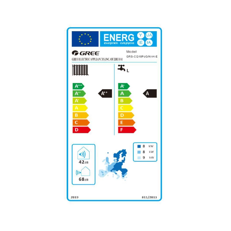 Gree Versati III All In One R32 osztott rendszerű levegő-víz hőszivattyúk beépített HMV tárolóval, 9,5 kw