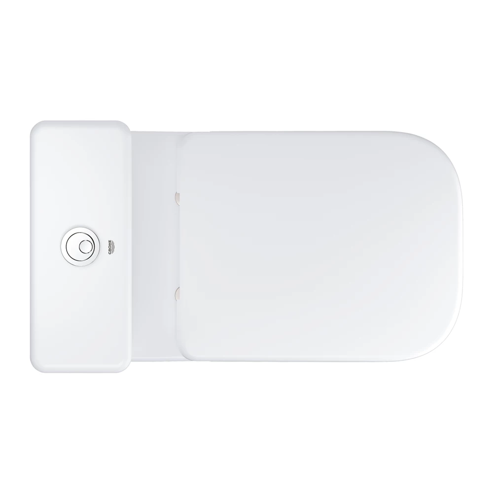 Grohe BauEdge Ceramic álló wc, monoblokkos, hátsó kifolyás, peremmentes