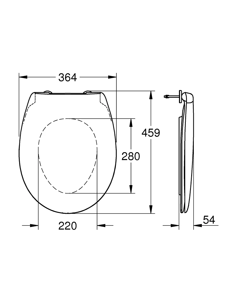 Grohe Bau Ceramic wc-ülőke, soft-close, nemesacél zsanérral