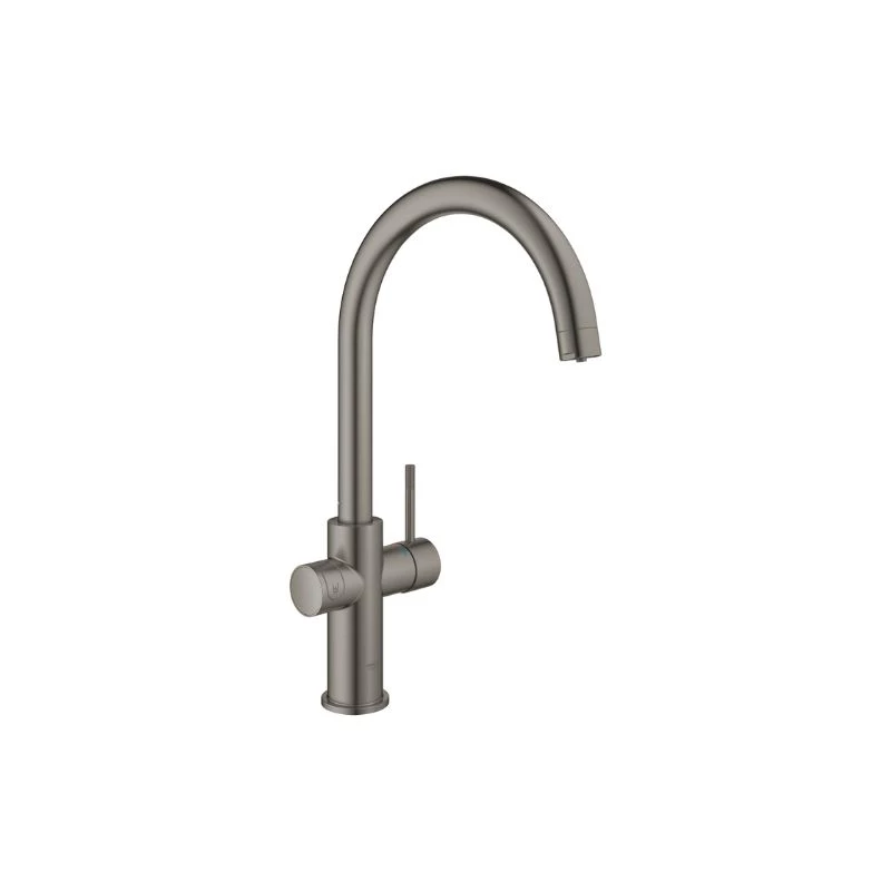 Grohe Blue Home csaptelep készlet szabályozható szénsavadagolóval C alakú kifolyóval, matt hard grafit