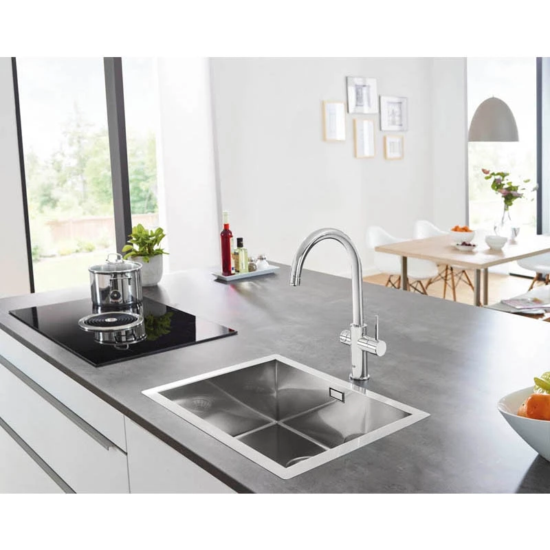 Grohe Blue Home csaptelep készlet szabályozható szénsavadagolóval U alakú kifolyóval, króm