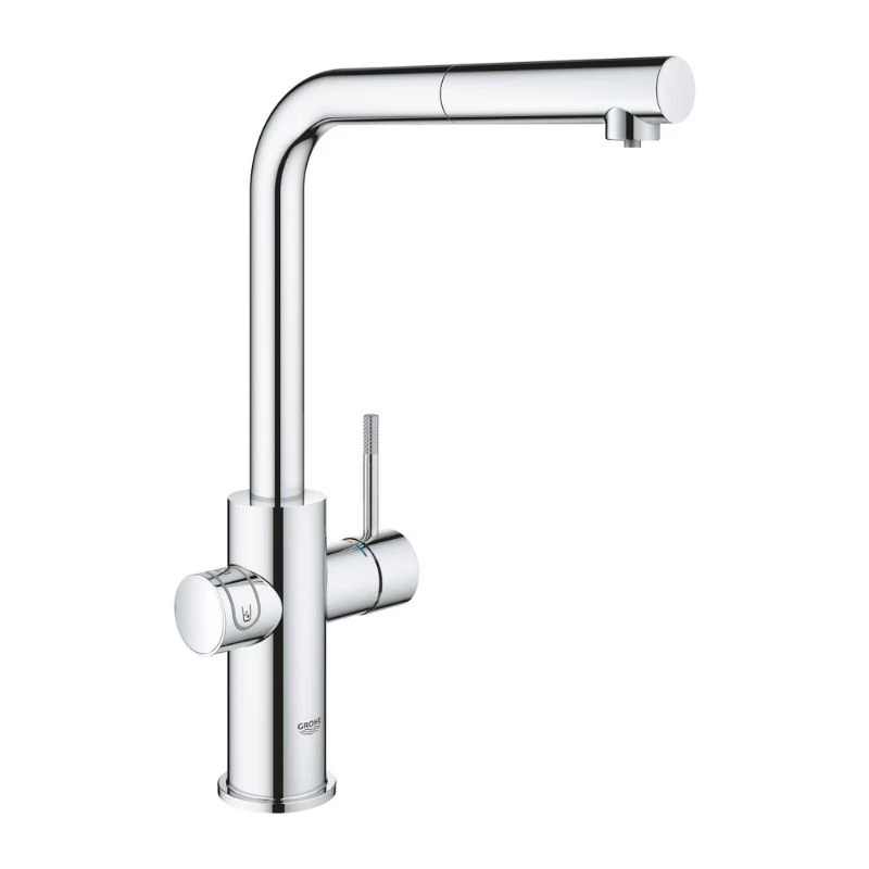 Grohe Blue Professional csaptelep készlet szabályozható szénsavadagolóval L alakú kifolyóval, króm