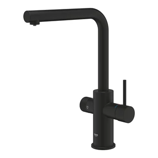Grohe Blue Pure Minta mosogató csaptelep, L kifolyós, kihúzható fejjel, szűrt és normál vízre, fantom fekete