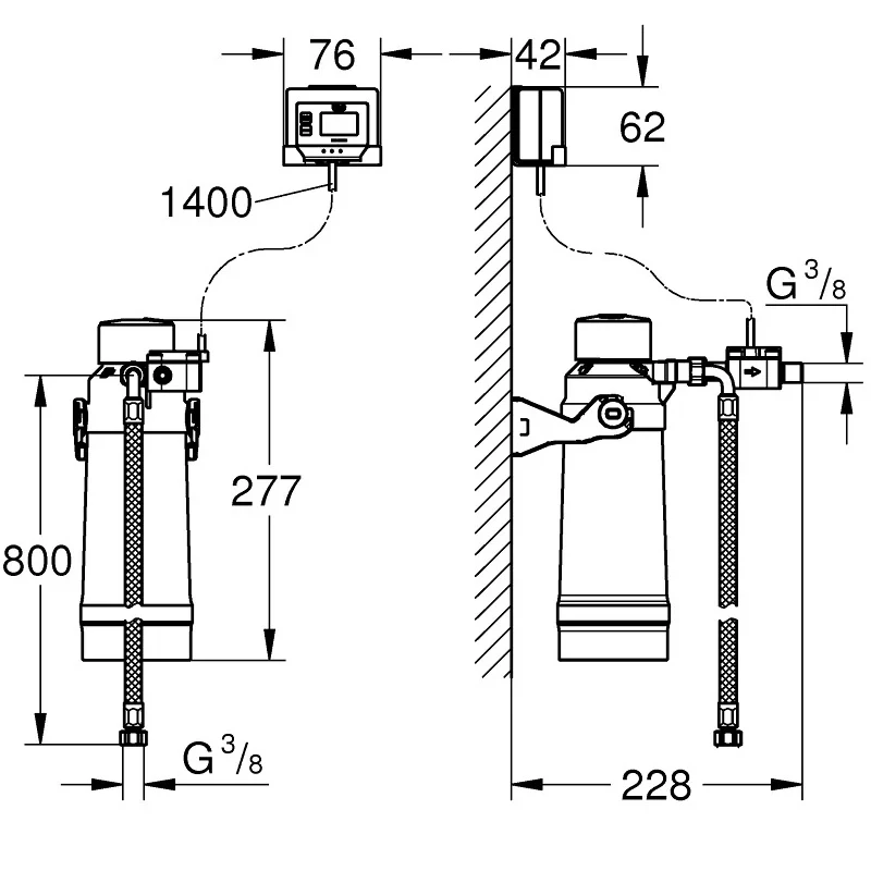 Grohe Blue S méretű vízszűrő kezdő szett(S méretű szűrő, regulátor, csatlakozó készlet)