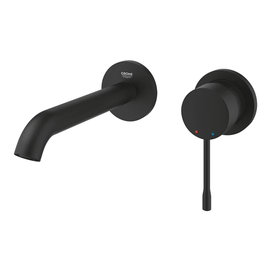 Grohe Essence egykaros, kétlyukas falsík alatti mosdó csaptelep(23 571 000 szükséges), 183mm-es beömlővel, Phantom Black