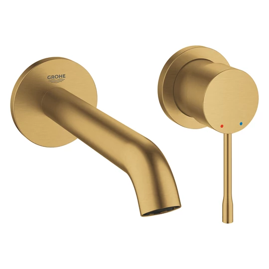 Grohe Essence egykaros, kétlyukas falsík alatti mosdó csaptelep (23 571 000 szükséges), 183mm-es beömlővel, Brushed Cool