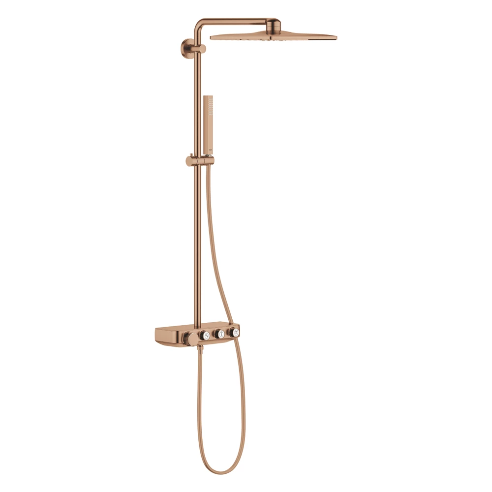 Grohe Euphoria SmartControl System 310 Cube Duo Termosztátos zuhanyrendszer, Brushed Warm Sunset