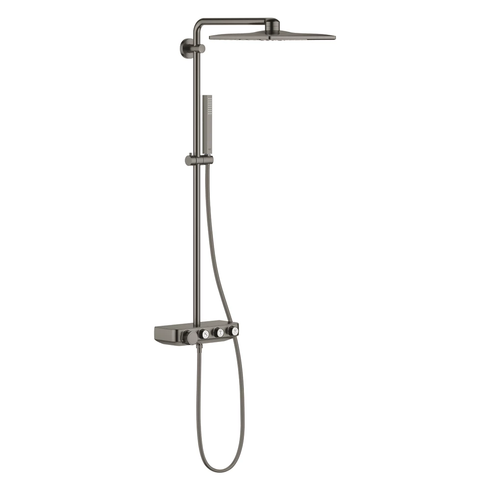 Grohe Euphoria SmartControl System 310 Cube Duo termosztátos zuhanyrendszer falra szerelésre Brushed Hard Graphite