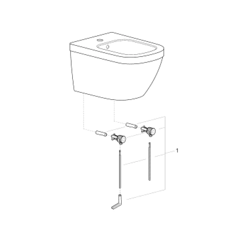 Grohe Euro Ceramic fali bidé, 374x540 mm, 1 csaplyukkal és túlfolyóval