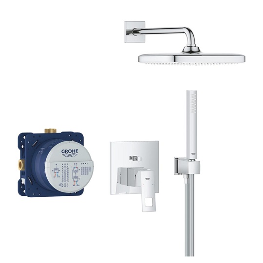 Grohe Eurocube rejtett zuhanyrendszer Tempesta 250 Cube fejzuhannyal (szögletes forma)