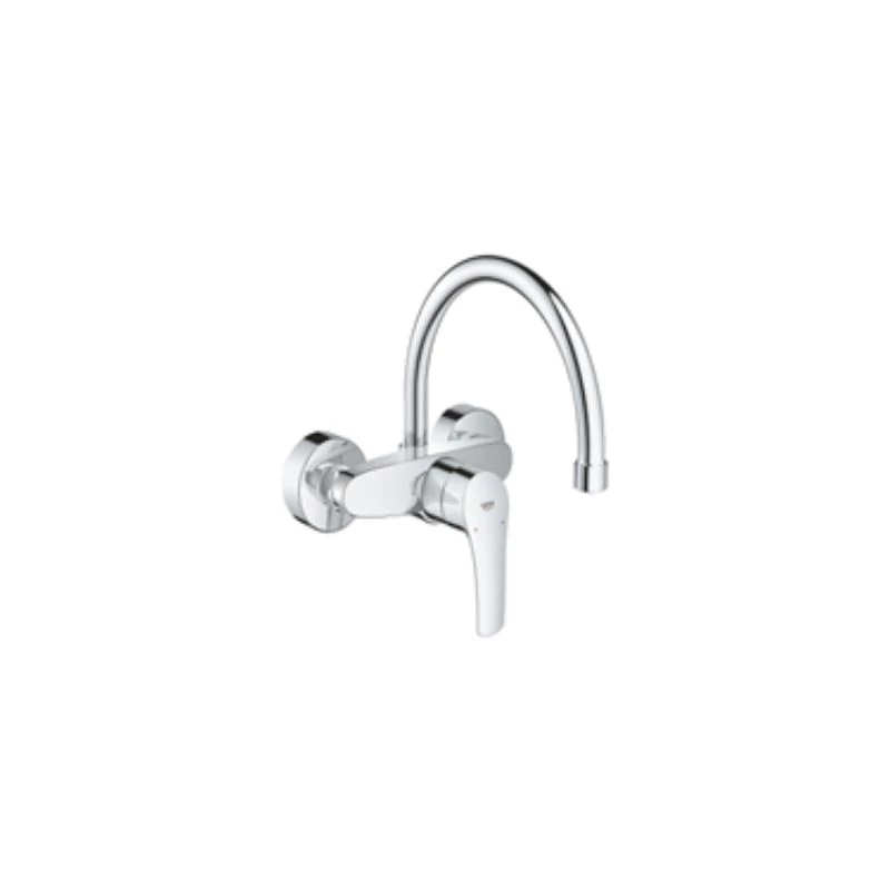 Grohe Eurosmart 2021 egykaros fali mosogató csaptelep, króm, hattyúnyakú