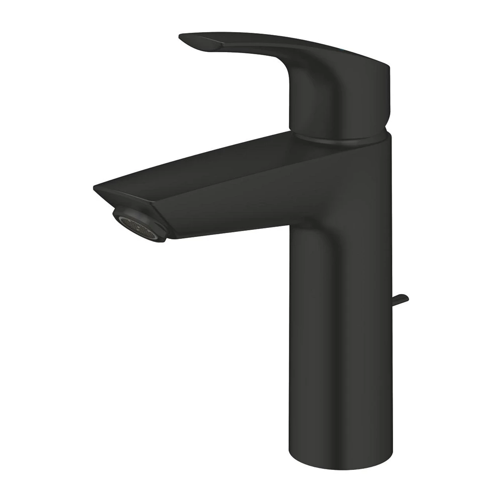 Grohe Eurosmart egykaros mosdócsaptelep, "M" méret, húzórudas leeresztőgarnitúrával, matt fekete